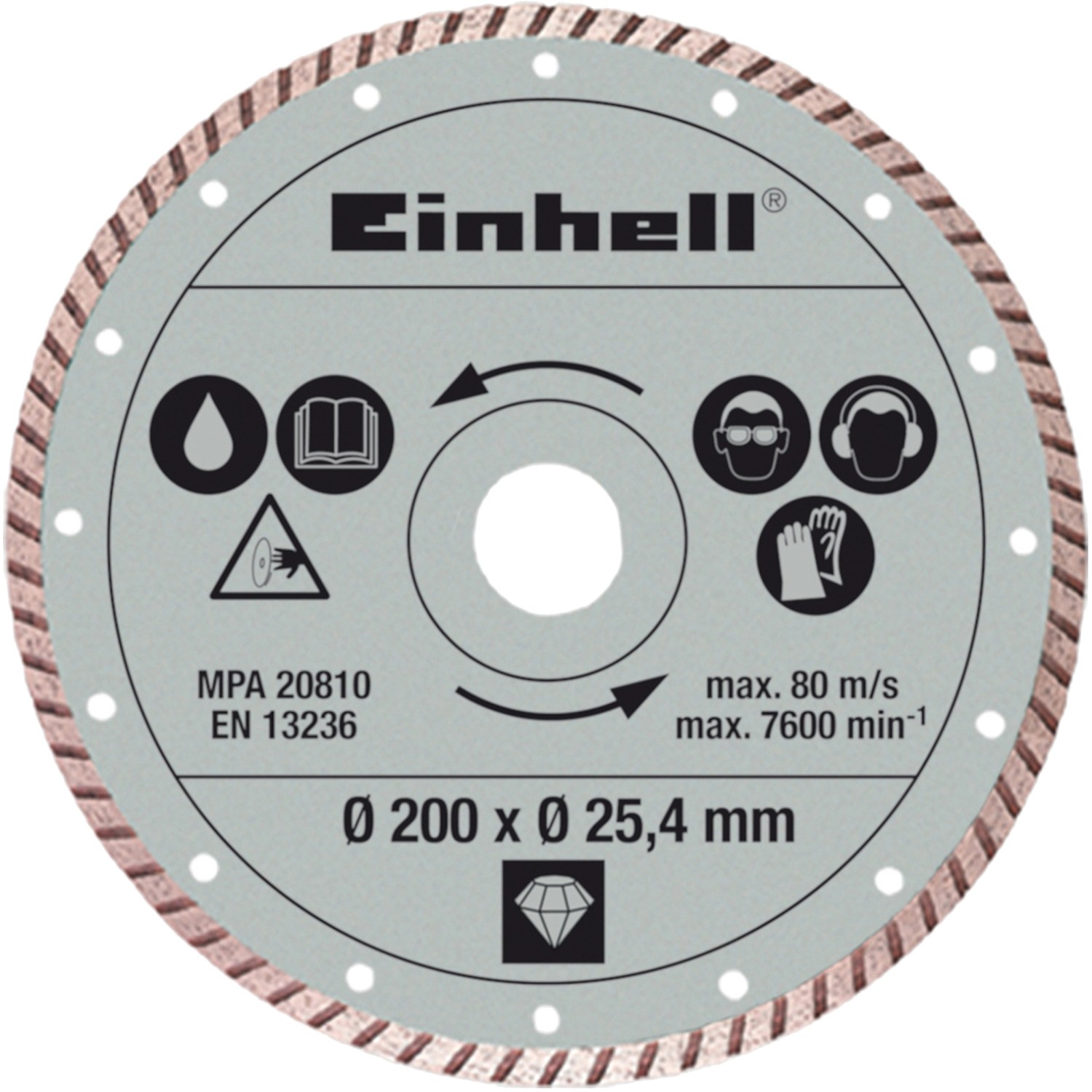 Einhell Diamanttrennscheibe 200 mm x 25,4 mm Turbo kaufen bei OBI