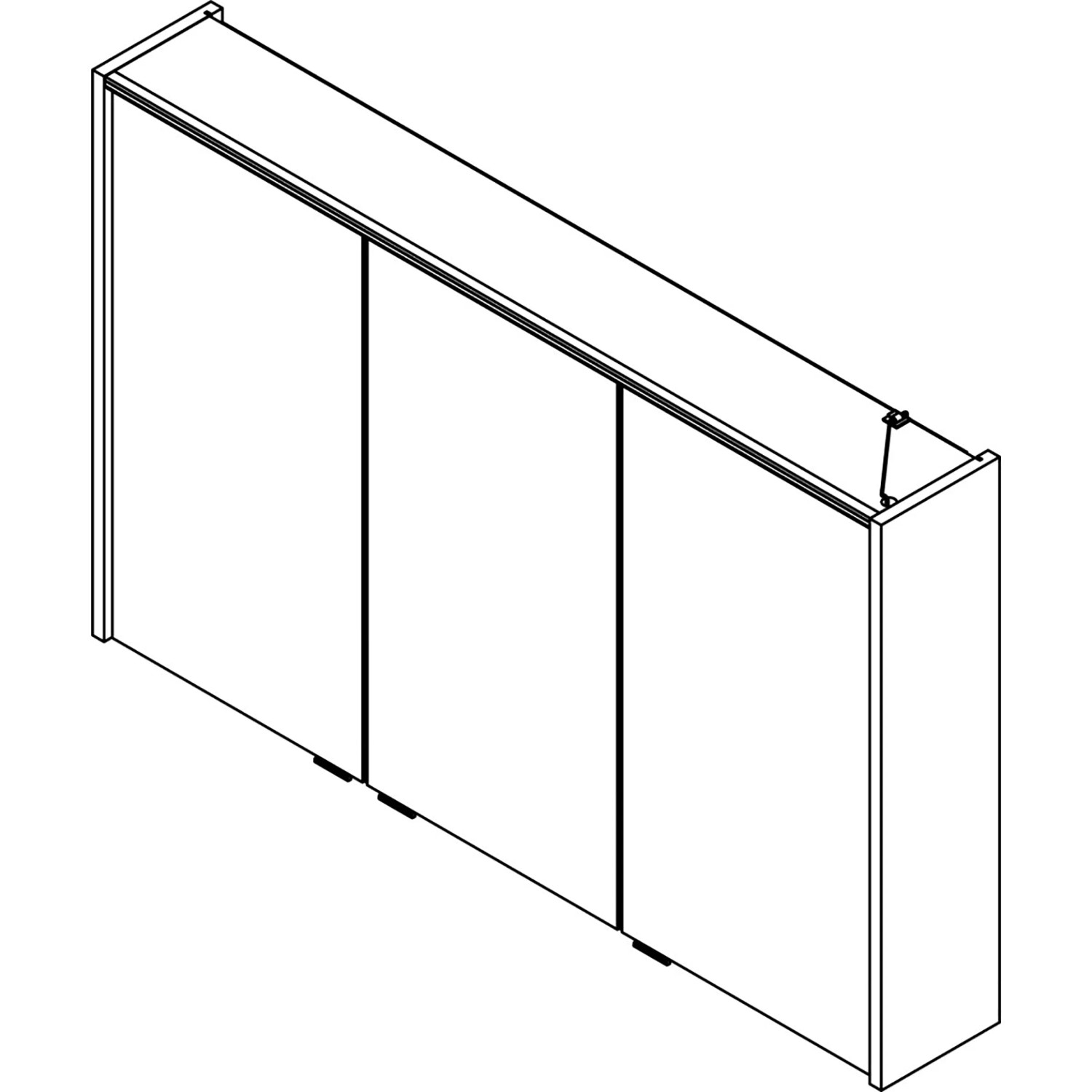 Fackelmann LED-Spiegelschrank Verona, 110 cm, 3-türig, Nussbaum-Optik.