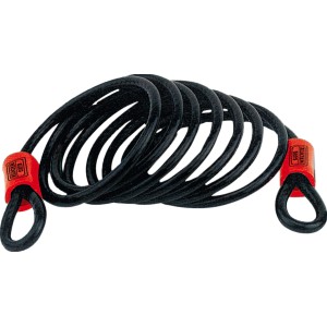 Burg Wächter Spiralseil 750, 250cm langes Fahrradschloss mit Ösen an den Enden.