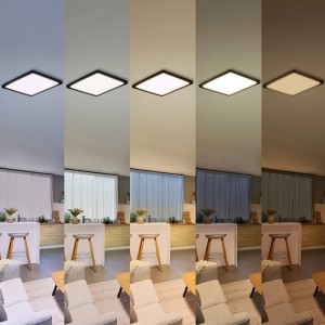 Philips Valen LED Deckenleuchte Schwarz 30 cm mit WarmGlow. Zeigt verschiedene Lichtstimmungen von hell bis warm.