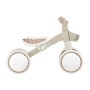Taupe Globber Learning Bike, 4-rädrig, mit 7 Zoll EVA-Reifen, höhenverstellbarem Sattel und Lenkerkorb.