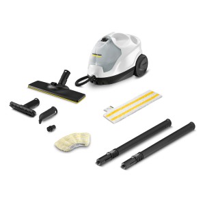 Kärcher Dampfreiniger SC 4 EasyFix mit Zubehör, geeignet für bis zu 100 m² Fläche.