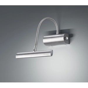 LED-Wandleuchte Curtis in Nickel matt mit Dimmer und Flexarm.