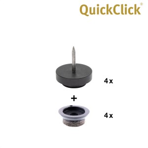 Wagner Nagel-Filzgleiter-Set QuickClick Ultrasoft Ø 20 mm EH4190 Schwarz 80-tlg.