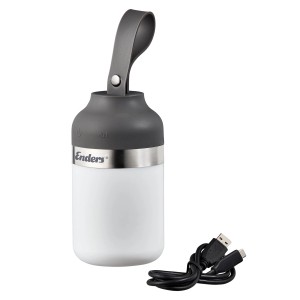 Enders Campingleuchte Luvo: LED-Lampe mit Tragegriff, warmweiß/kaltweiß/RGB, USB-Ladekabel.