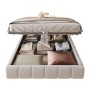 okwish Polsterbett 140x200cm mit LED Beleuchtung und Stauraum Beige ohne Matratze_7