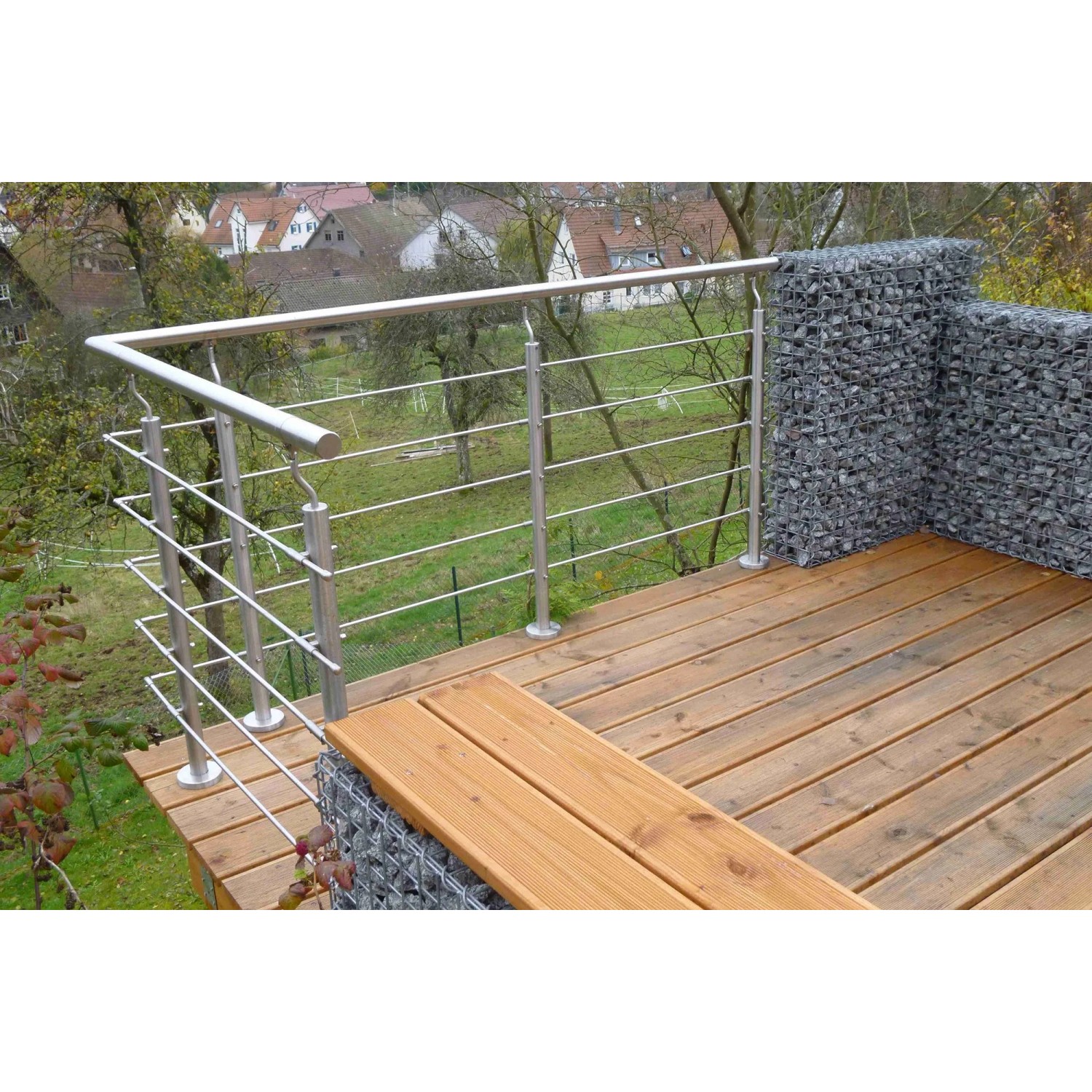 Dieda Geländer-Set L-Form Edelstahl V2A Montage Von Oben 19 m Silber_2
