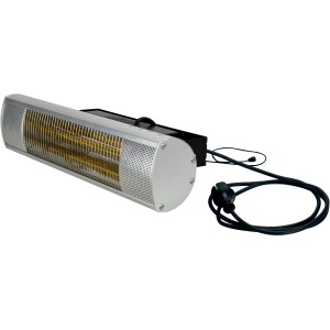 Heizstrahler Infrae Gastro 1500 W aus Alu mit Stecker und Zugschnur für Wandmontage.