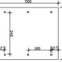 Technische Zeichnung Satteldach-Carport Wallgau, Maße: 430 x 500 cm, Pfostenpositionen.