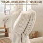 Cremeweiße Cord-Kopfstütze des HOMCOM Relaxsessels, verstellbar für optimalen Nacken- und Kopfkomfort. Ideal für Massagesessel.