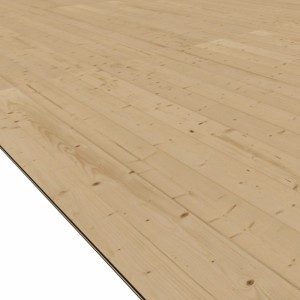 Karibu Fußboden aus Fichte Massivholz für Gartenhaus, naturbelassen, 427x274 cm.