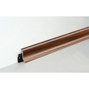 FN Neuhofer Sockelleiste FU018L Noce-Como, MDF-Leiste mit Clip-System und Kabelkanal.