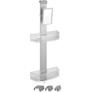 Wenko Duschcaddy Premium mit Anti-Beschlagspiegel, Duschregal zum Einhängen oder zur Wandmontage.