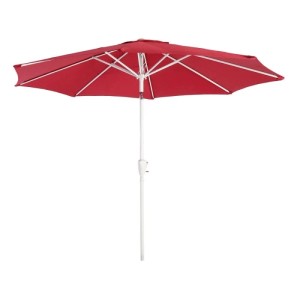 Roter, neigbarer MCW Sonnenschirm Asti mit Ø 2,7m Durchmesser.