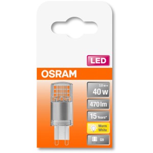 Osram G9 LED-Leuchtmittel, 4,2W, warmweiß, 470 Lumen. Kompakte LED Lampe für G9 Fassung.