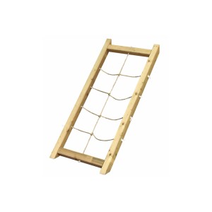 Karibu Stelzenhaus Benjamin mit Rutsche u. Netzrampe Natur-Grau