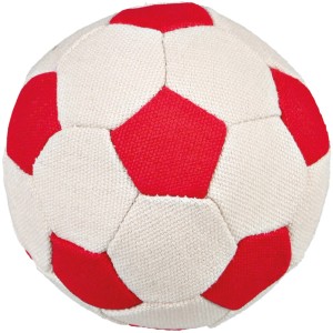 Trixie Soft-Soccer-Ball aus Canvas, Ø 11 cm, rot-weiß, für Hunde.