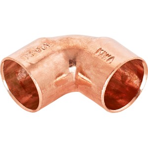 Kupfer Löt-Winkel Ø 15mm, 90 Grad Bogen für Kupferrohr Installation.