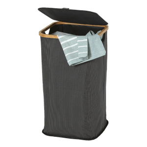 Domopak Living Wäschebox 1 Fach Bambusrahmen 50 l Anthrazit
