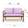 Lila Setgarden Bankkissen für 2-Sitzer Gartenbank, 130x50 cm + 2 Rückenkissen.