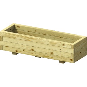 Viereckiger Pflanzkasten Cora, 120x40 cm, aus FSC®-zertifiziertem Nadelholz für den Garten.