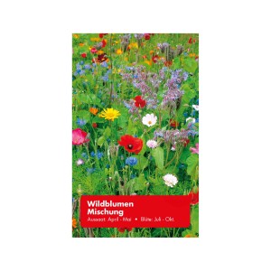 Farbenfrohe Wildblumen-Mischung, ideal für naturnahe Gärten und Bienenweiden.