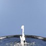 Ubbink Elimax 2000 Springbrunnenpumpe im Betrieb, Wasserfontäne im Gartenteich.