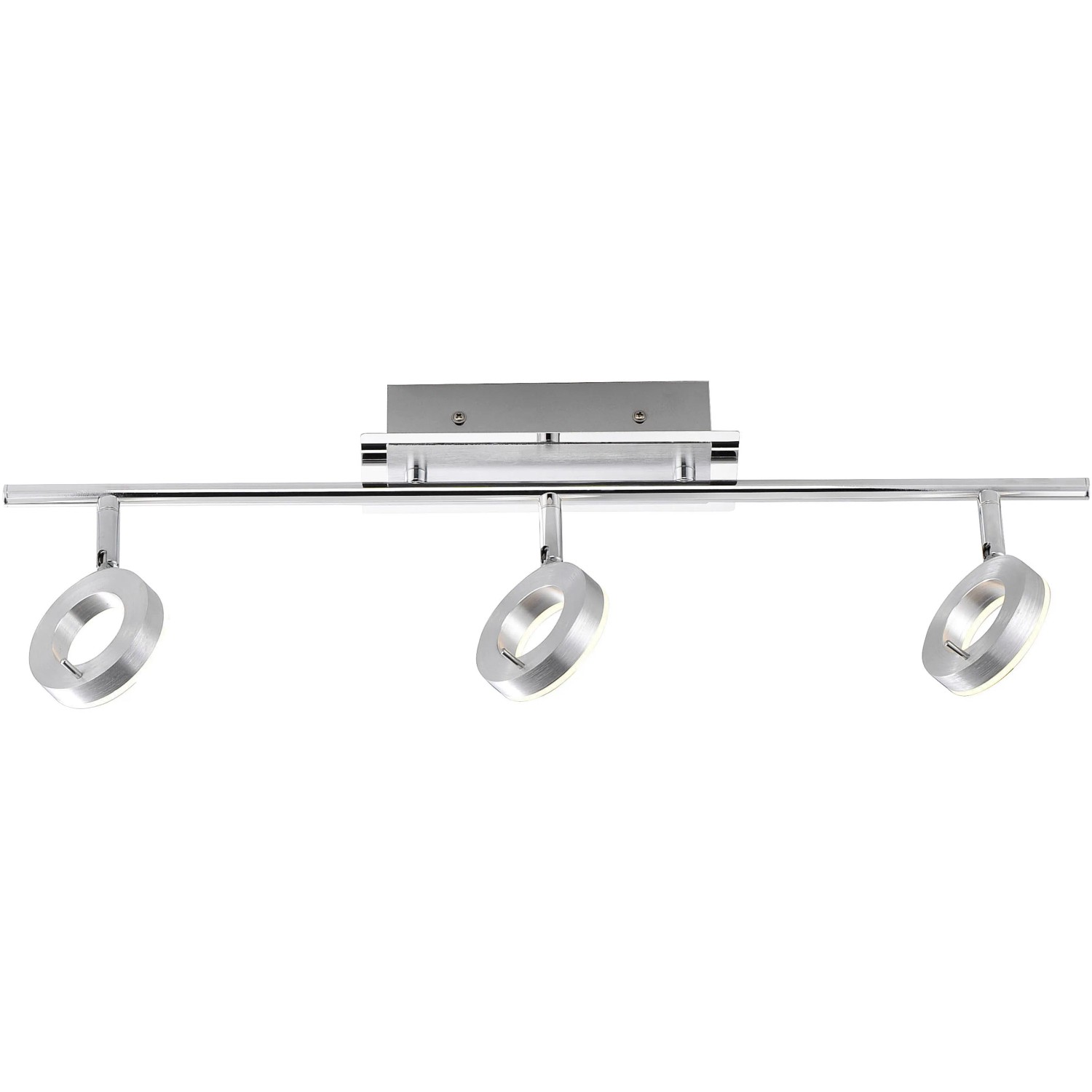 Moderne, 3-flammige LED Deckenleuchte Sileda von Paul Neuhaus, Aluminium matt.