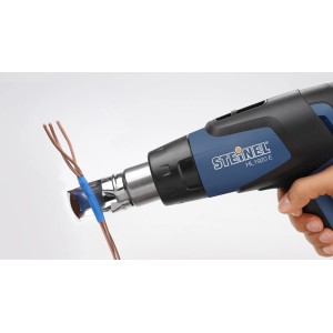 Steinel Heißluftgebläse HL 1920 E mit Schrumpfschlauch-Set für Elektroinstallationen.