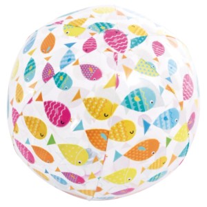Bunter Strandball Ø 51 cm mit fröhlichen Fischmotiven. Ideal für Strand, Pool und Wasserspiele.