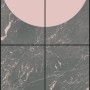 Komar Fototapete Vlies Zenit: Abstraktes Design mit rosa Halbkreis und Marmorstruktur.