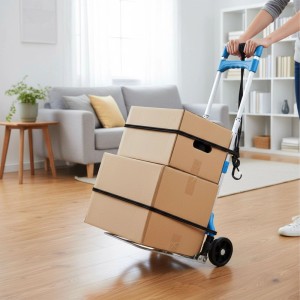 Relaxdays Sackkarre Stahl Blau Klappbar bis 70 kg 98 cm x 38 cm x 41 cm