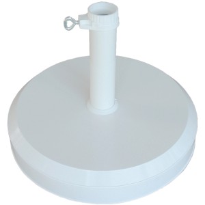 Weißer Sonnenschirmständer, 30 kg, für Gartenschirme bis 42 mm Durchmesser.