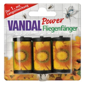 Vandal Power Fliegenfänger, 3er-Pack, giftfrei und mit Langzeitwirkung.