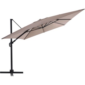 Beiger Ampelschirm Bonbeach, 392 cm, mit Kurbel und UV 50 Schutz.