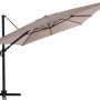 Beiger Ampelschirm Bonbeach, 392 cm, mit Kurbel und UV 50 Schutz.