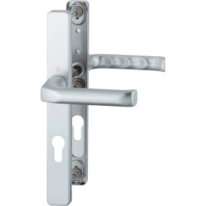 Hoppe Türgriff-Garnitur London, Aluminium Natur, Schmalschild für Profiltüren.