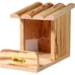 Dobar Eichhörnchen-Futterstation mit Futtersilo 24x15x17 cm Kiefer geflammt FSC®