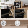 okwish Schuhschrank Set mit Spiegel Garderobe Flur 85x36x85cm Schwarz_7