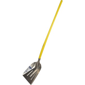 Sonneck Aluschaufel mit gelbem Stiel, 135 cm lang, für Garten und Bau.