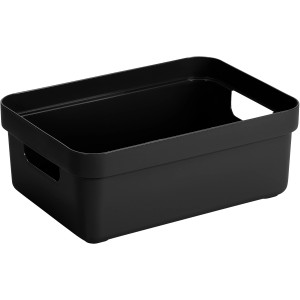 Schwarze Sunware Aufbewahrungsbox Sigma Home, 9 Liter, mit Griffen. Ideal zur Aufbewahrung und Organisation.
