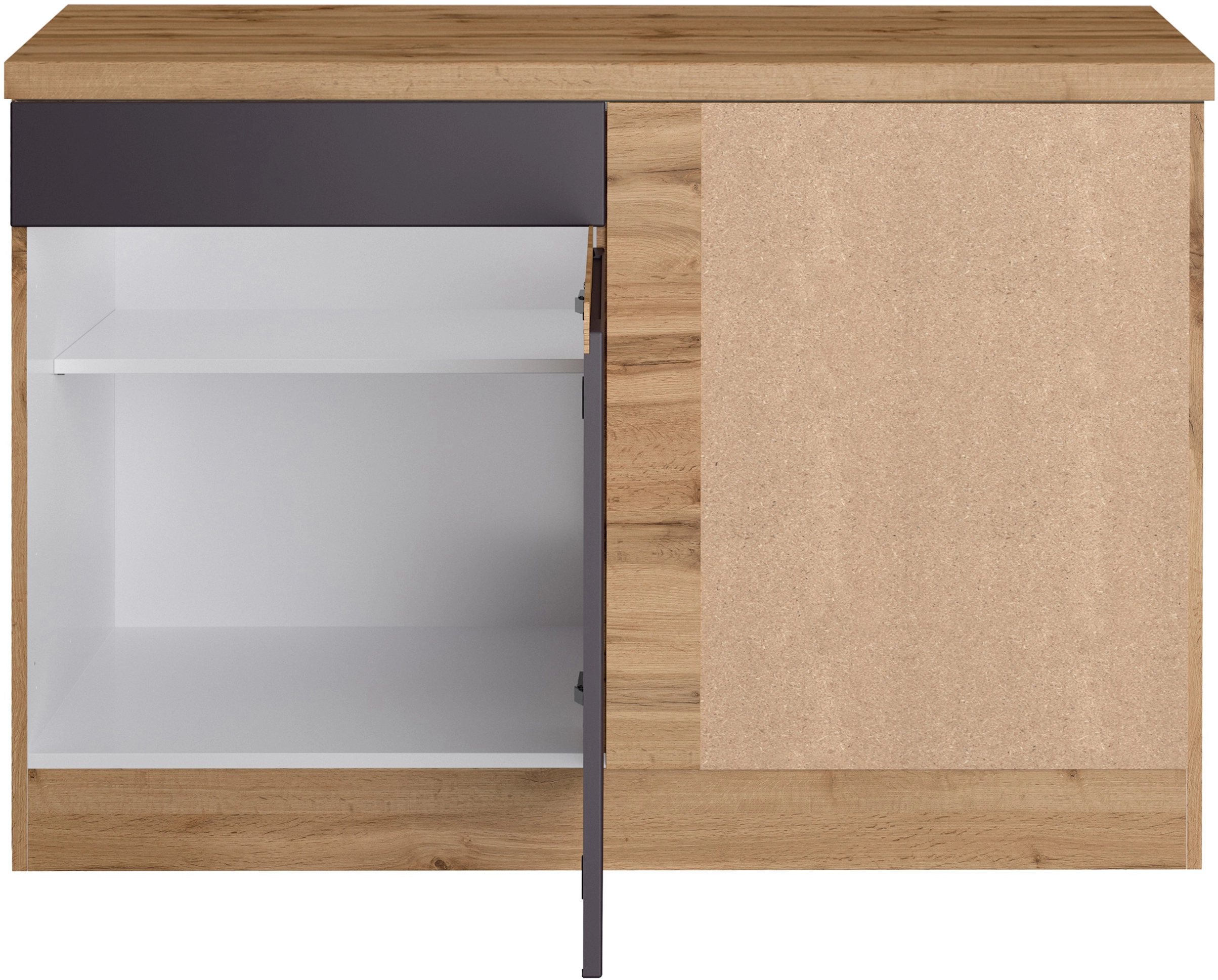 Held Möbel Küchen-Eckschrank Turin 120 cm Graphit/Wotaneiche kaufen bei OBI | Unterschränke