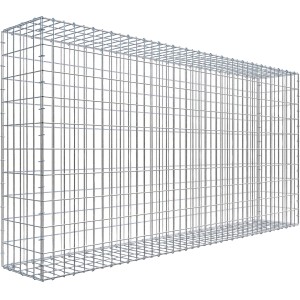 Leere Gabiona C-Ring-Gabione, 100x200x30 cm, Maschenweite 5x10 cm, aus verzinktem Drahtgitter.