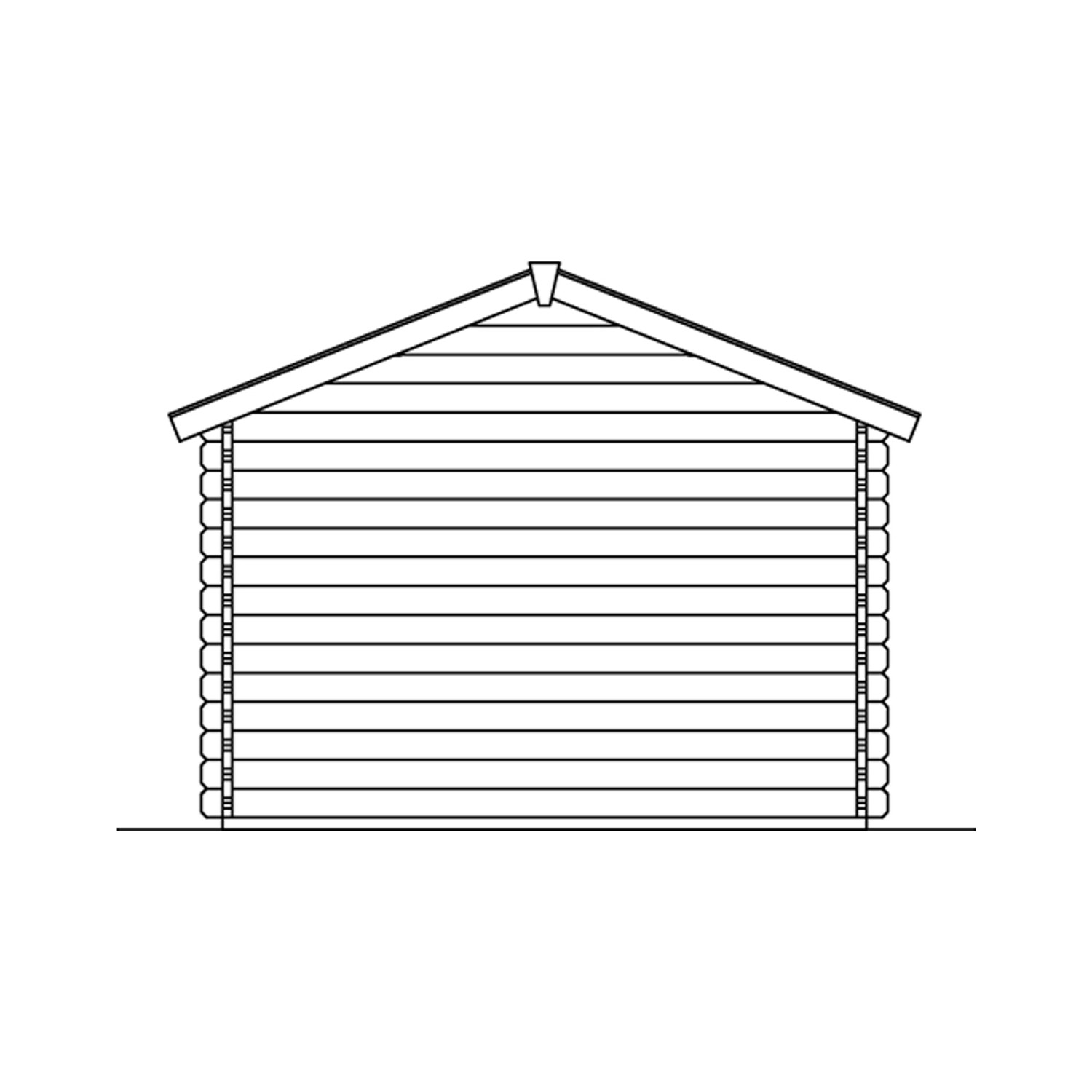 Illustration: Skan Holz Gartenhaus Narvik 1, 300x300 cm, Holz-Gartenhaus in Natur.