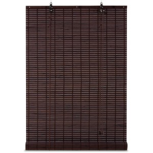 Braunes Bambusrollo Sol Royal 140x160cm für Fenster. Robustes Rollo mit Zugschnüren als Sichtschutz.