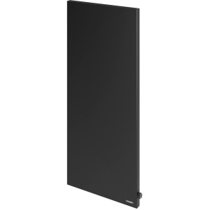Schwarze Vasner Hybrid-Infrarotheizung Konvi VE, 1200 W, vertikales Design. Elektrische Heizung für Innenräume.