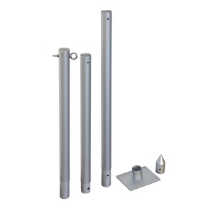 Sonnensegelmast Set Basic: Aluminium Mast, Bodenspitze und Terrassenhalter.