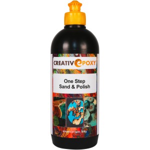 Flasche CreativEpoxy Schleif- und Polierpaste One Step, 500g, für Epoxidharz und Lacke.
