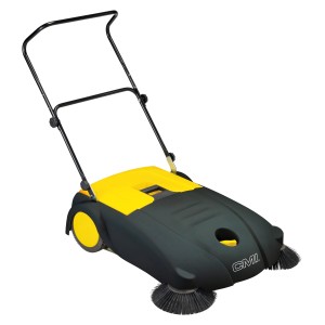 CMI Kehrmaschine mit 40 l Behälter, gelb/schwarz, für die Reinigung von Böden.