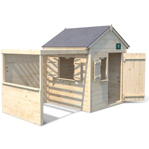 Soulet Kinderspielhaus Alpaga aus Holz mit Pergola, 244x128x163cm.